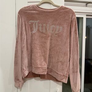 Juicy Couture pink medium Velour sweatshirt and sweatpants set